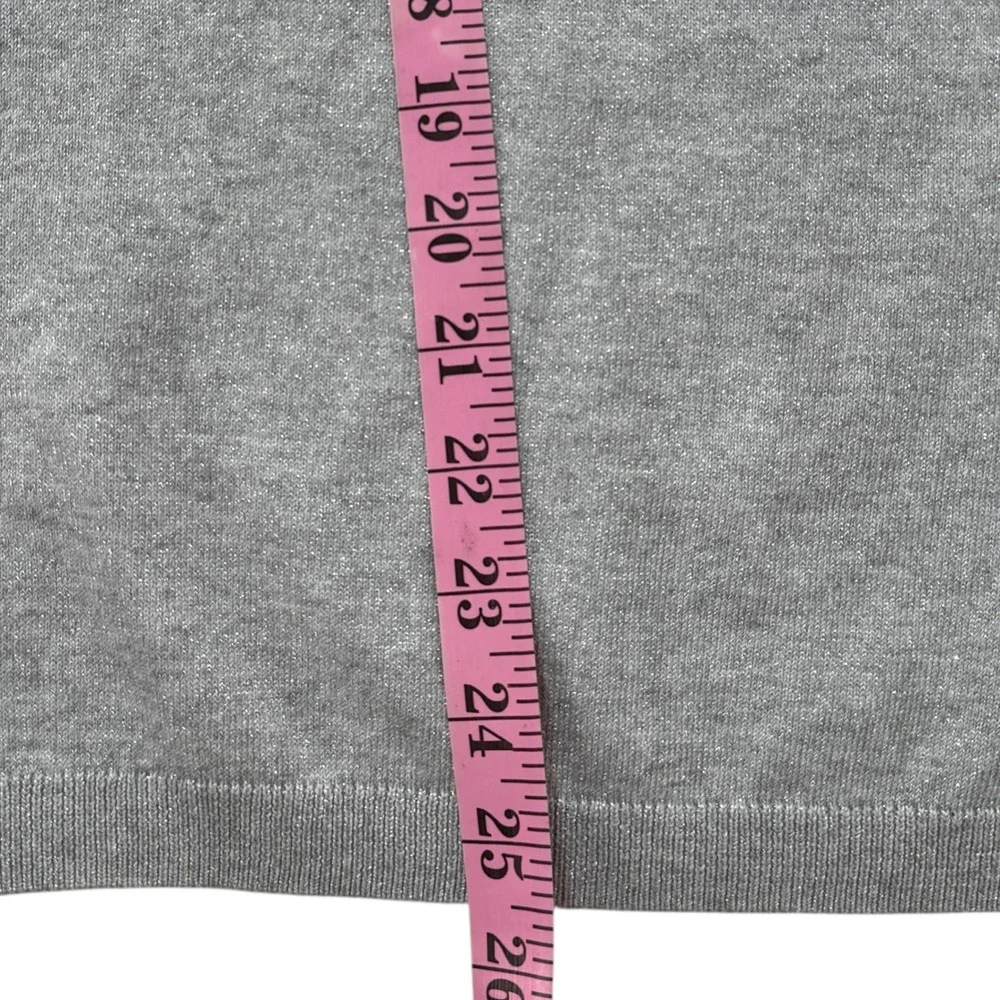 Talbots Womens XL Gray Metallic Shimmer Turtleneck Sweater Button Cuff JO5161‎